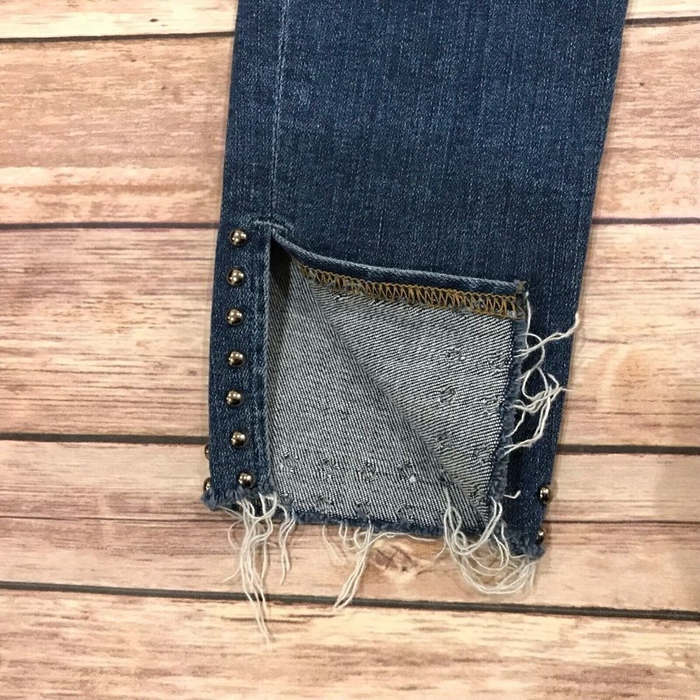 Frame Le High Skinny Jeans in Hazelwood Studs Split Raw Hem - Picture 2 of 10
